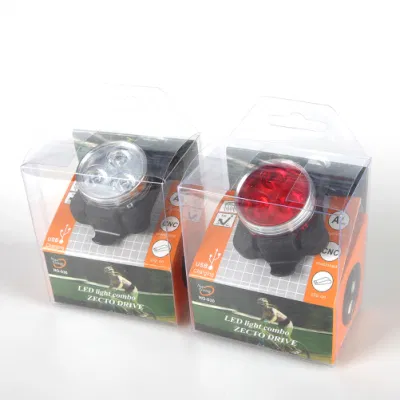 Mini luz LED frontal e traseira recarregável Yichen para bicicleta